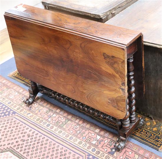 An early Victorian rosewood Sutherland table W.90cm